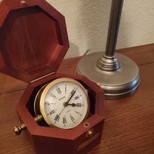 Bulova Quartermaster Maritime Desk Clock in Box